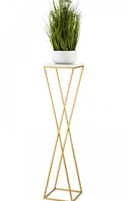 Kwietnik stojak 100 cm blat biały LOFT metalowy * HowHomely Best