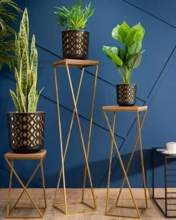Kwietnik stojak 100 cm złoty metal GLAMOUR * HowHomely Sale
