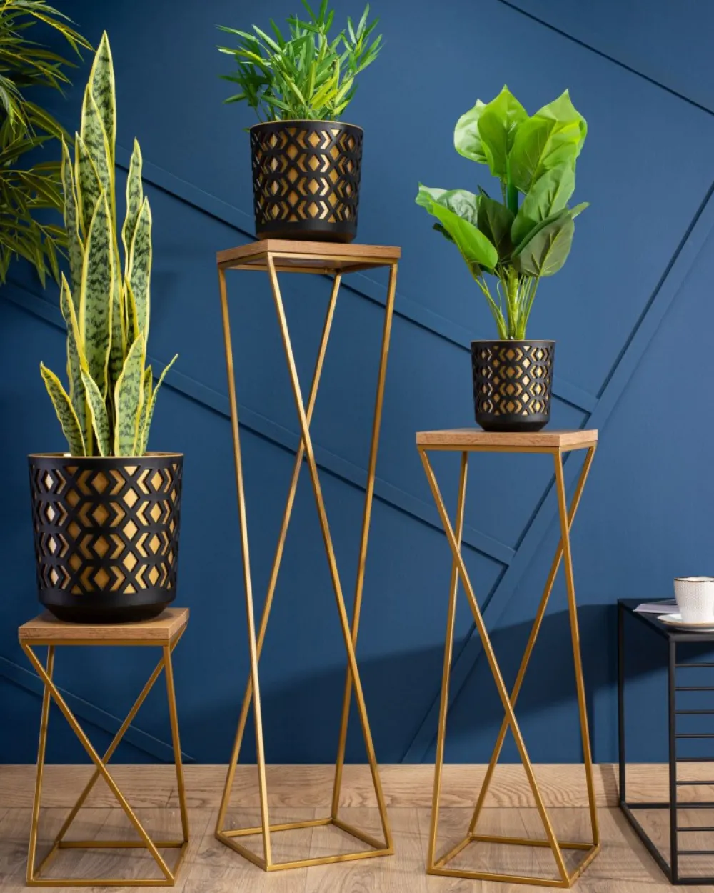 Kwietnik stojak 100 cm złoty metal GLAMOUR * HowHomely Sale