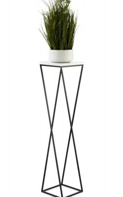 Kwietnik stojak na kwiaty 100 cm LOFT czarno biały * HowHomely Outlet