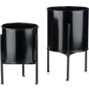 Kwietnik stojak z wkładem 19 cm czarny LOFT * HowHomely Sale