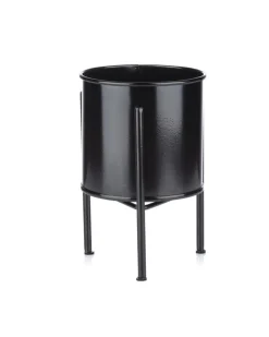 Kwietnik stojak z wkładem 19 cm czarny LOFT * HowHomely Sale