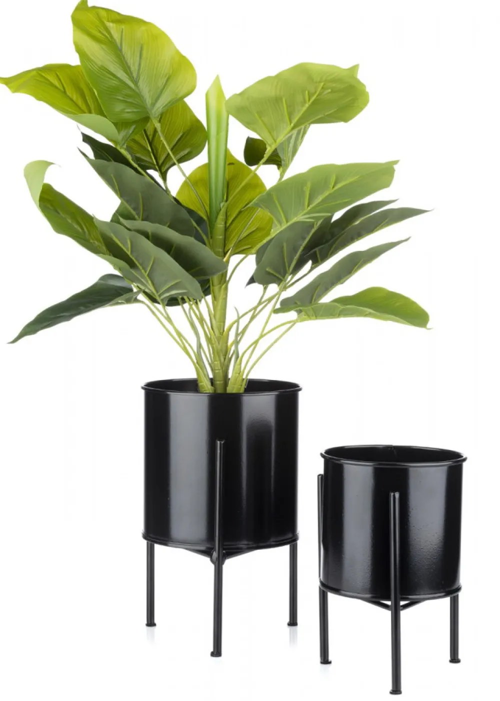 Kwietnik stojak z wkładem 19 cm czarny LOFT * HowHomely Sale