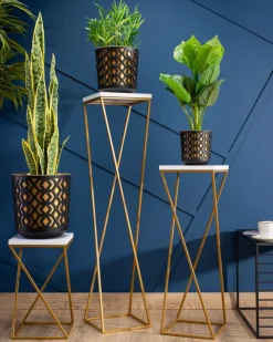Kwietnik stojący 40 cm blat biały GLAMOUR * HowHomely Outlet