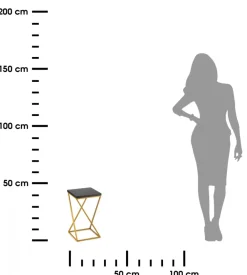 Kwietnik stojący 40 cm blat czarno złoty LOFT * HowHomely Clearance