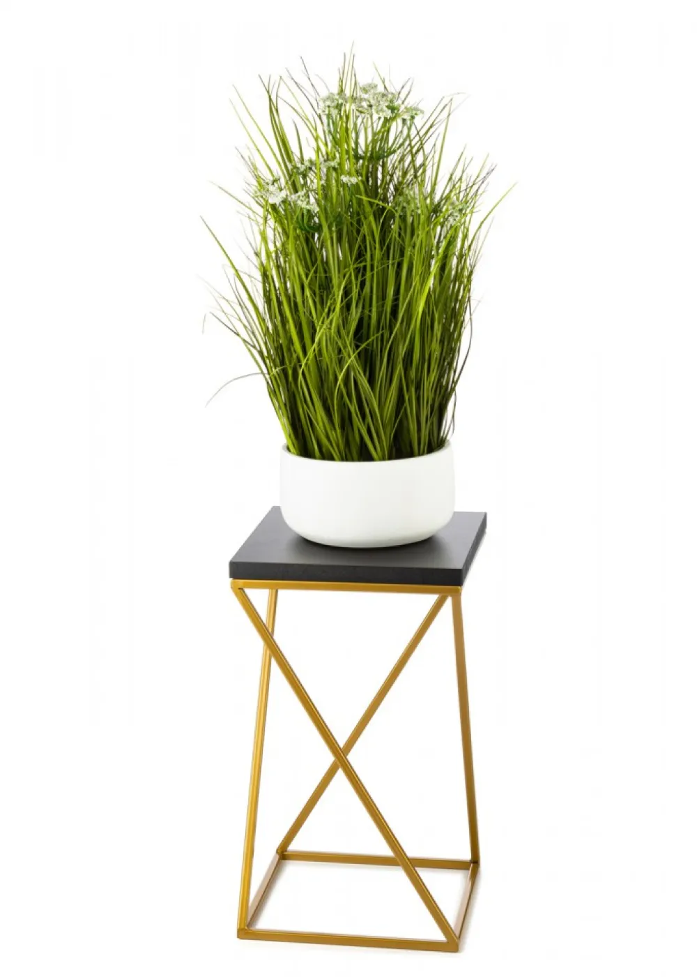 Kwietnik stojący 40 cm blat czarno złoty LOFT * HowHomely Clearance