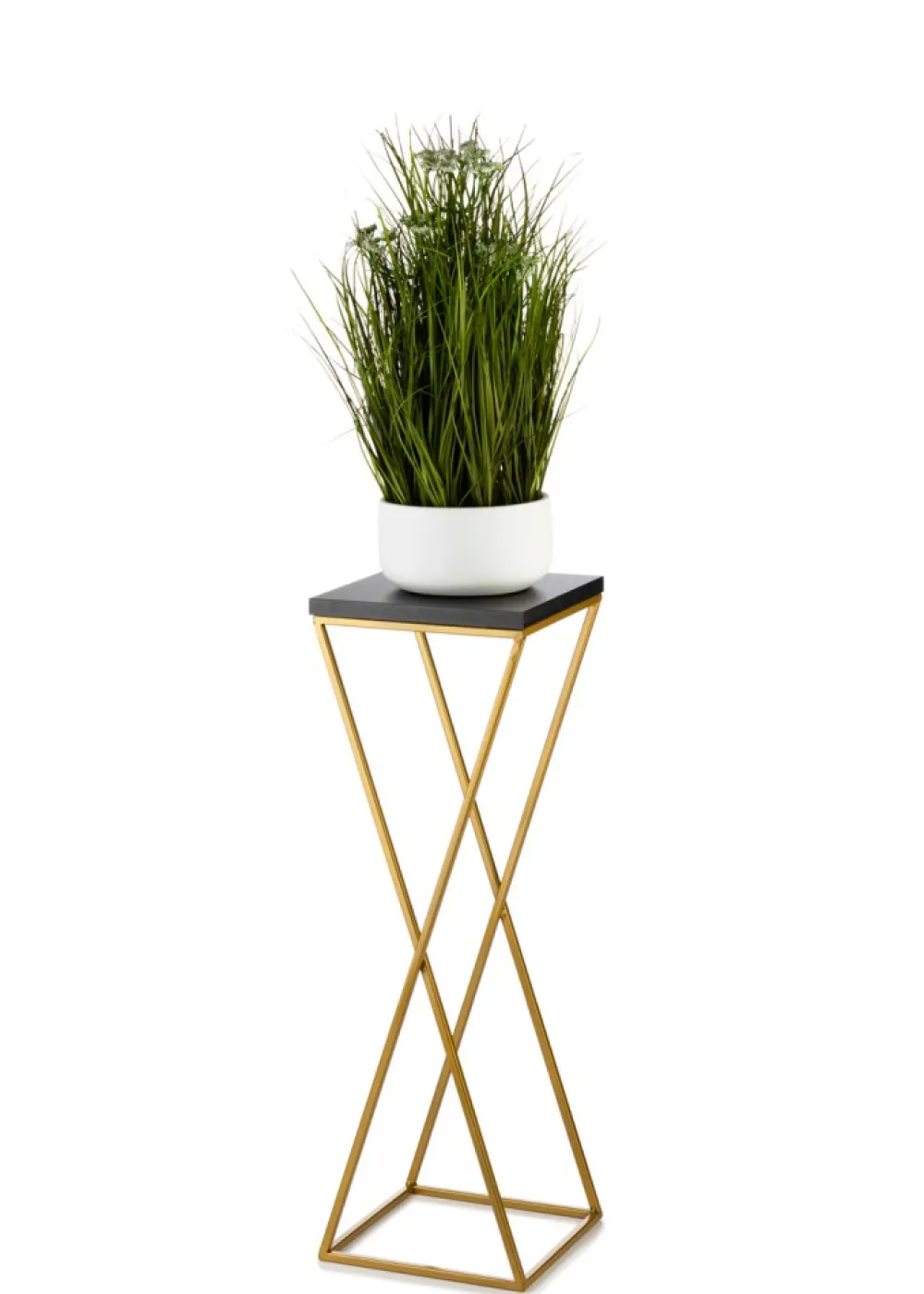 Kwietnik stojący 70 cm blat czarny LOFT metalowy * HowHomely Discount