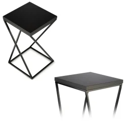 Kwietnik stojący 40 cm blat MDF czarny LOFT * HowHomely New