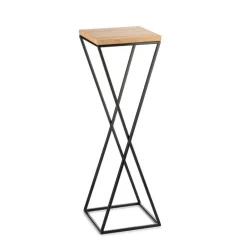 Kwietnik stojący 70 cm czarny z blatem dąb lancelot * HowHomely Discount