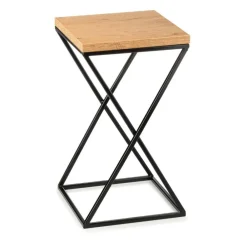 Kwietnik stojący 40 cm czarny z blatem dąb lancelot * HowHomely Online