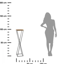 Kwietnik stojący 100 cm czarny z blatem * HowHomely New