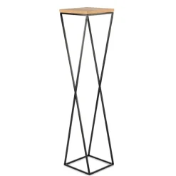 Kwietnik stojący 100 cm czarny z blatem * HowHomely New