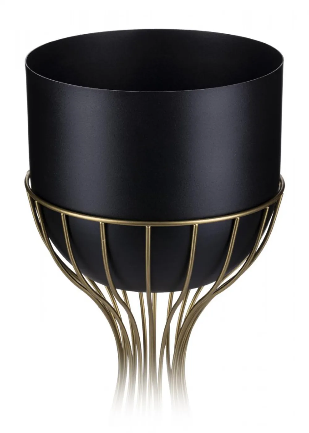 Kwietnik stojący 46 cm złoto czarny metal LOFT * HowHomely
