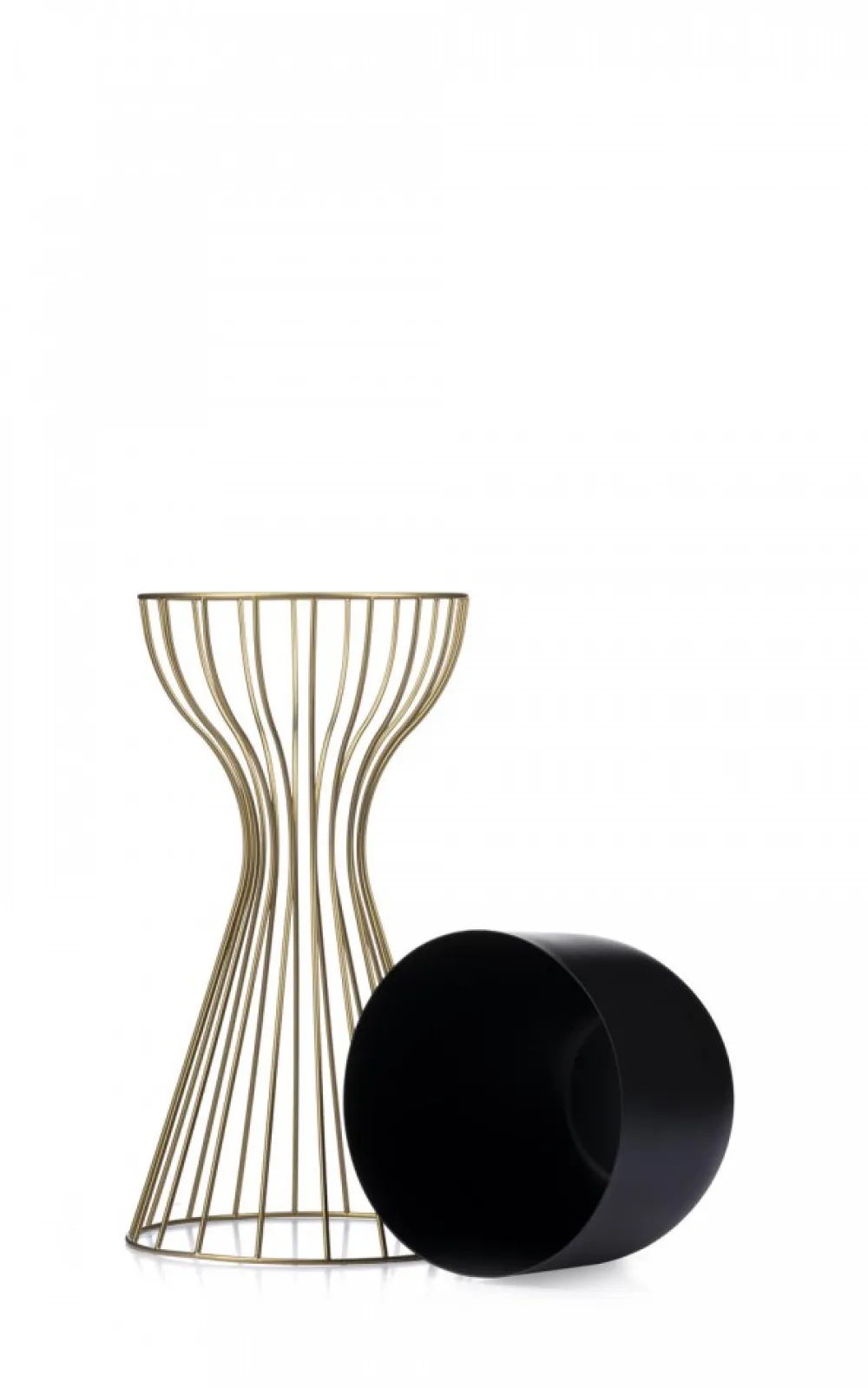 Kwietnik stojący 46 cm złoto czarny metal LOFT * HowHomely