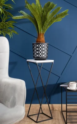 Kwietnik stojący LOFT 70 cm z blatem MDF metal * HowHomely Best