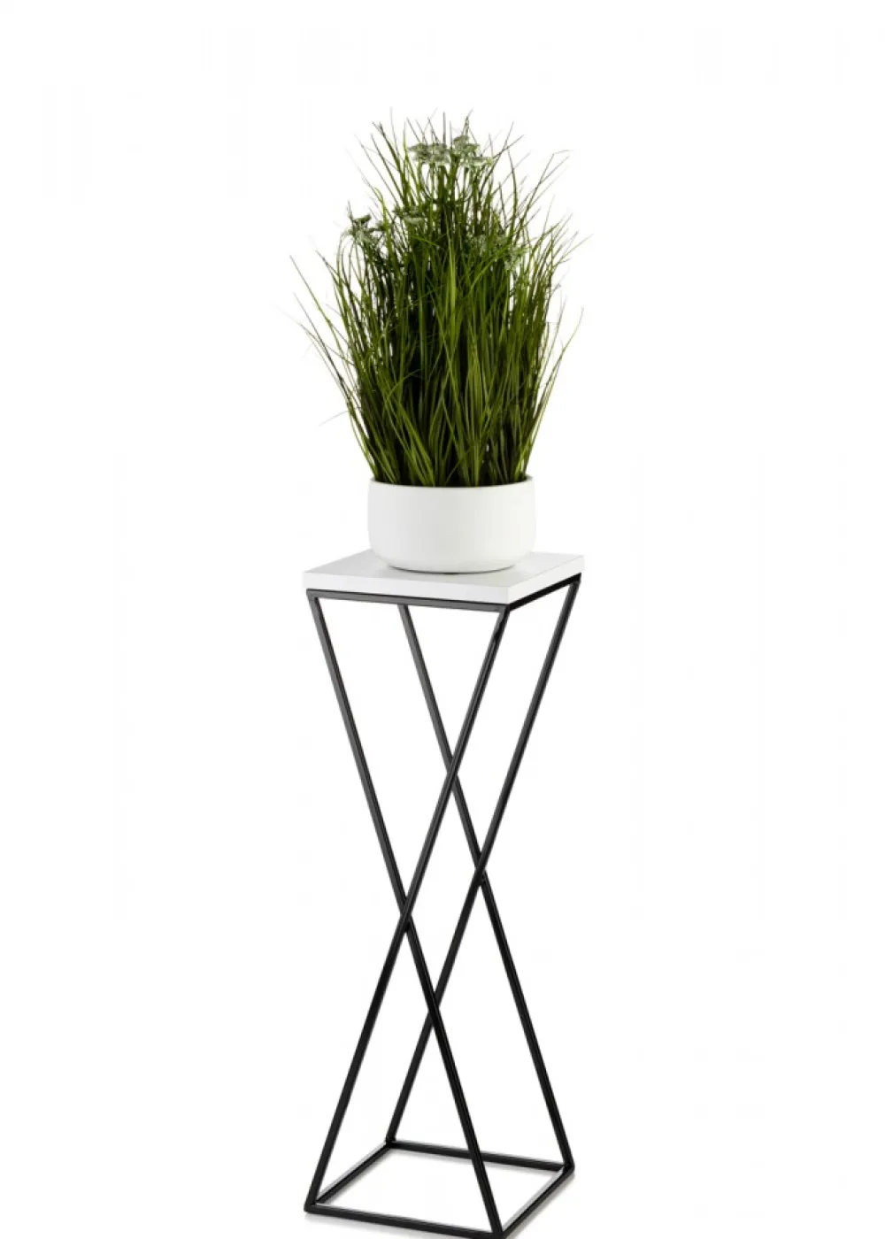 Kwietnik stojący LOFT 70 cm z blatem MDF metal * HowHomely Best