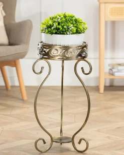 Kwietnik stojący na doniczkę Fiorina 63 cm złoty * Dąstal Outlet