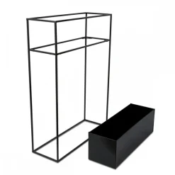 Kwietnik stojący skrzynia czarna 90 cm LOFT * HowHomely