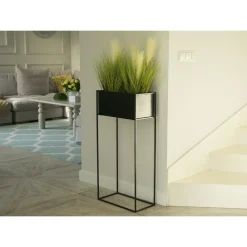 Kwietnik stojący skrzynia czarny 90 cm LOFT * HowHomely Best