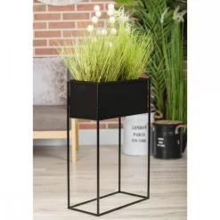 Kwietnik stojący skrzynia czarny 70 cm LOFT * HowHomely Clearance