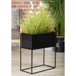 Kwietnik stojący skrzynia czarny 50 cm LOFT * HowHomely Best