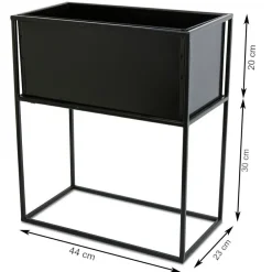 Kwietnik stojący skrzynia czarny 50 cm LOFT * HowHomely Best
