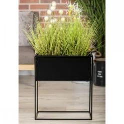 Kwietnik stojący skrzynia czarny 50 cm LOFT * HowHomely Best