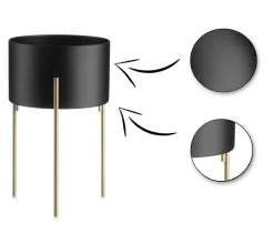 Kwietnik stojący stojak 20 cm metal LOFT * HowHomely Online