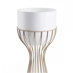 Kwietnik stojący z białą osłonką 46 cm taupe * HowHomely Online