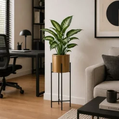 Kwietnik z osłonka 75 cm czarno złoty GALMOUR * HowHomely Outlet