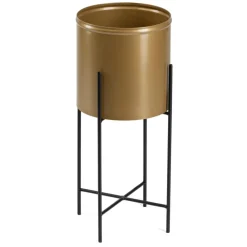 Kwietnik z osłonka 55 cm czarno złoty GLAMOUR * HowHomely Outlet