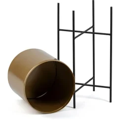 Kwietnik z osłonka 55 cm czarno złoty GLAMOUR * HowHomely Outlet