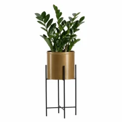 Kwietnik z osłonka 55 cm czarno złoty GLAMOUR * HowHomely Outlet