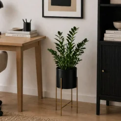 Kwietnik z osłonka 55 cm złoto czarny LOFT * HowHomely Online