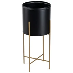 Kwietnik z osłonka 55 cm złoto czarny LOFT * HowHomely Online