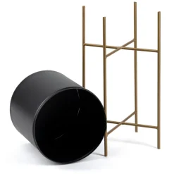 Kwietnik z osłonka 55 cm złoto czarny LOFT * HowHomely Online