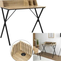 Lamelowe biurko LINEA organizer z przepustem na kable 90 cm