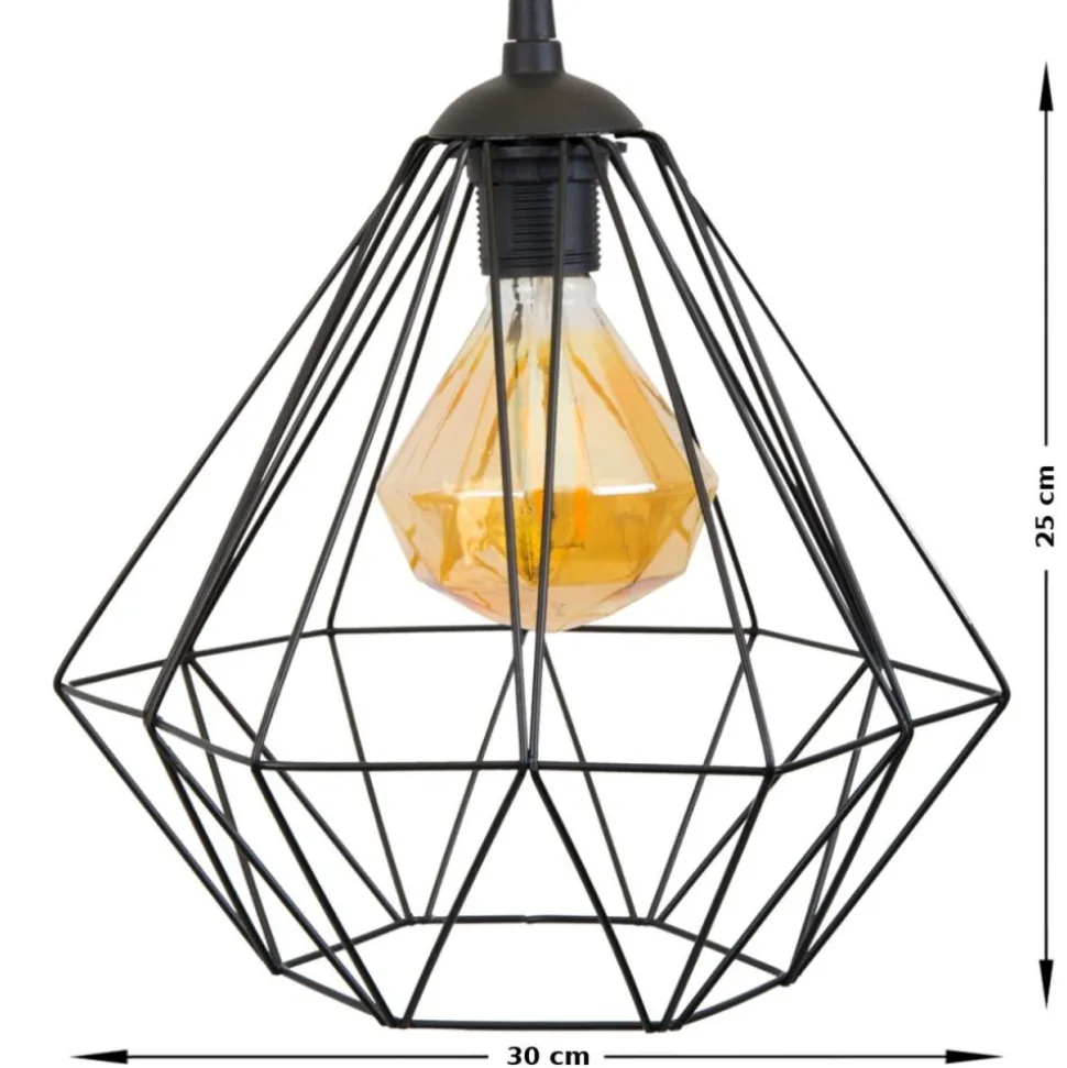 Lampa geometryczna Diamond czarna 25 cm