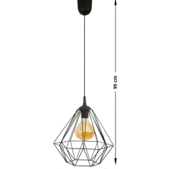 Lampa geometryczna Diamond czarna 25 cm