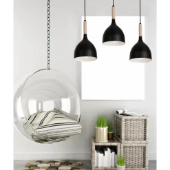 Lampa Noak Wood potrójna industrialna