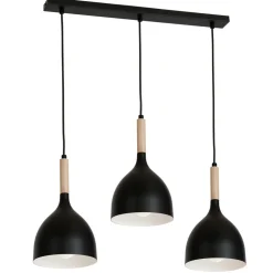 Lampa Noak Wood potrójna industrialna