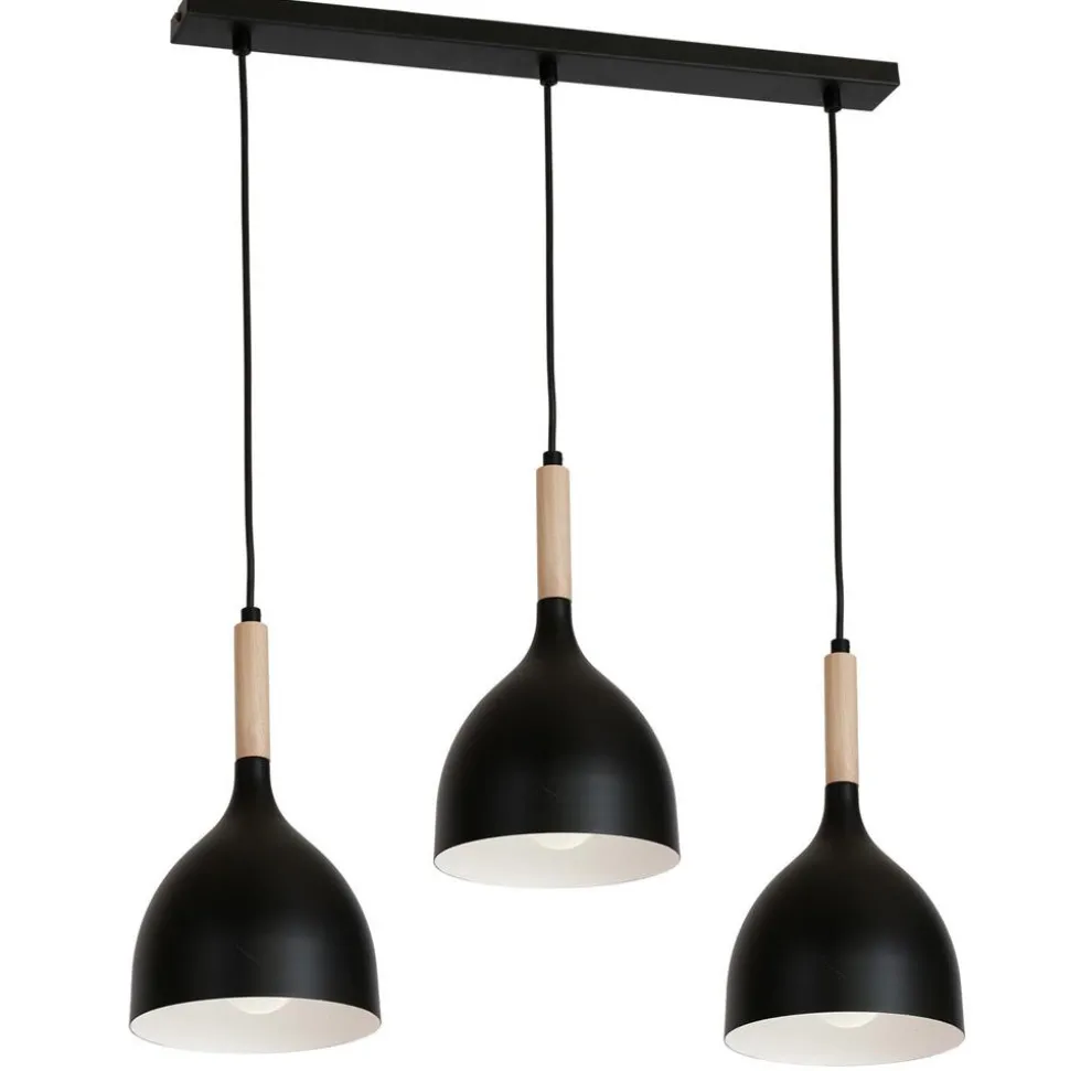 Lampa Noak Wood potrójna industrialna