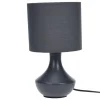 Lampa nocna stołowa ceramika 28 cm szara