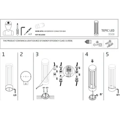 Lampa Ogrodowa TEPIC Czarny 9W LED 3000K IP54 43,5cm