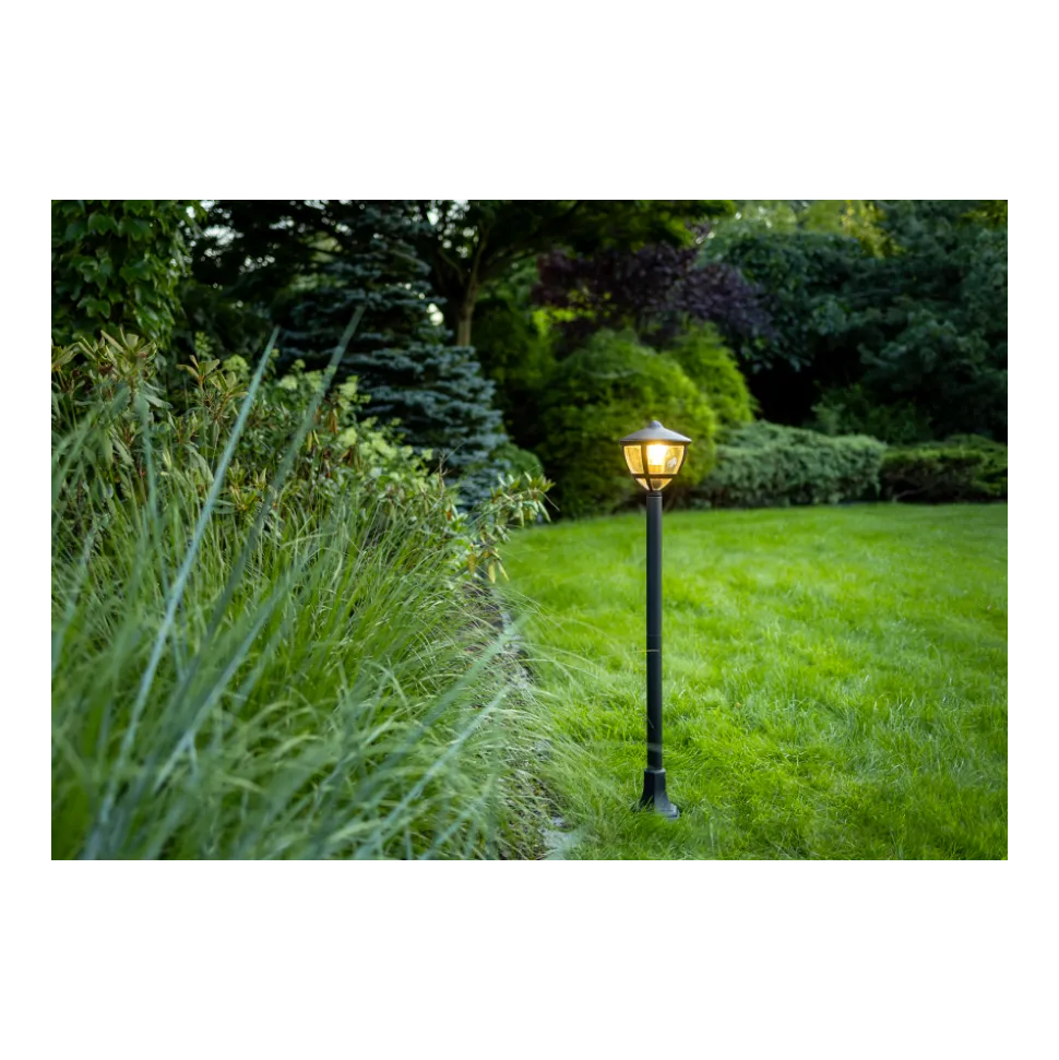 Lampa Ogrodowa AMELIA Czarny Szklany Klosz 1xE27 IP44 100cm