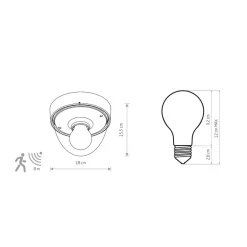 Lampa Ogrodowa NOOK Czarny 1xE27 IP44 Czujnik Ruchu