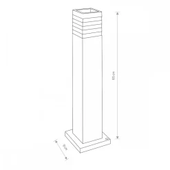 Lampa Ogrodowa OIR Czarny 1xE27 IP44 65cm