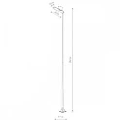 Lampa Ogrodowa PATHWAY Czarny 60W LED 3000K IP65 392cm