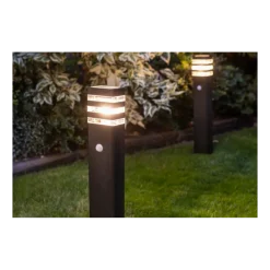 Lampa Ogrodowa RIO Czarny 1xE27 IP54 Czujnik Ruchu