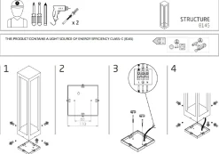 Lampa Ogrodowa STRUCTURE Czarny 13W LED 3000K IP54 50cm